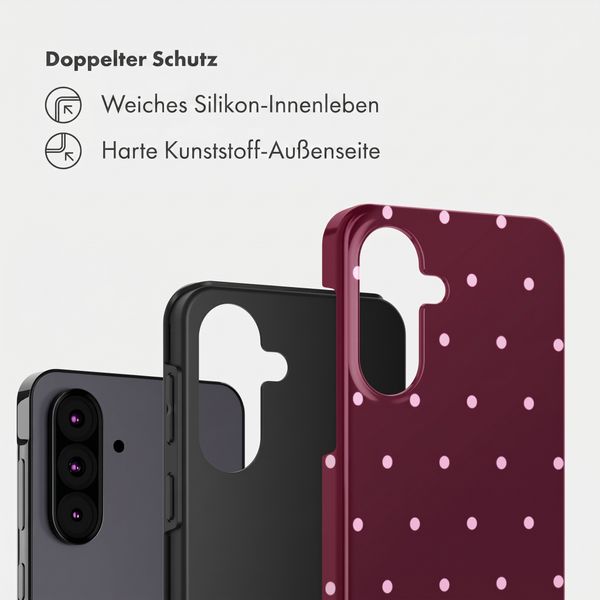 Selencia Vivid Back Cover Samsung Galaxy A37 (5G) - Happy Dots Burgundy