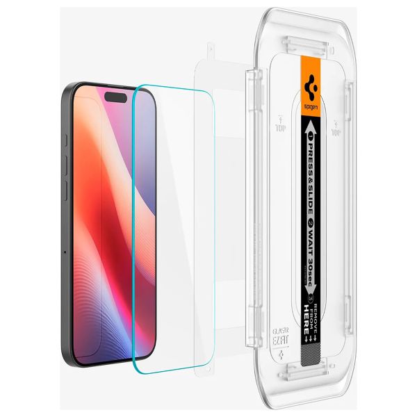 Spigen GLAStR Fit Displayschutzfolie + Applicator 2-pack für das iPhone 16 Pro