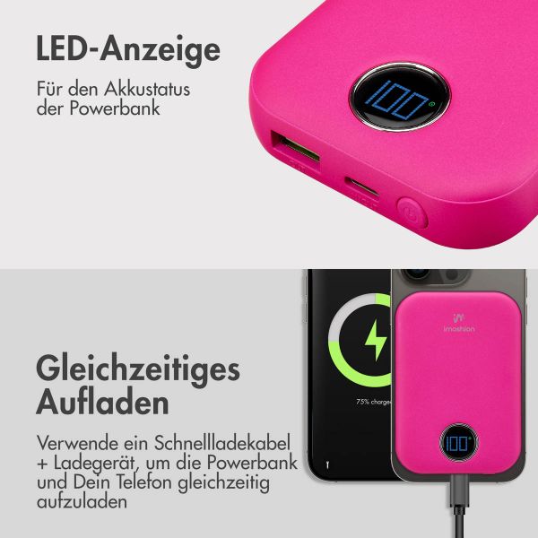 imoshion MagSafe Powerbank - 10.000 mAh - Kabellose Powerbank - Hot Pink