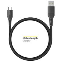 Accezz USB-C auf USB-Kabel für das iPhone 15 Plus - 2 m - Schwarz