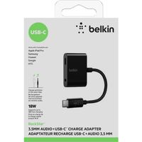 Belkin RockStar Adapter USB-C Charge + 3,5 mm Audio - Schwarz