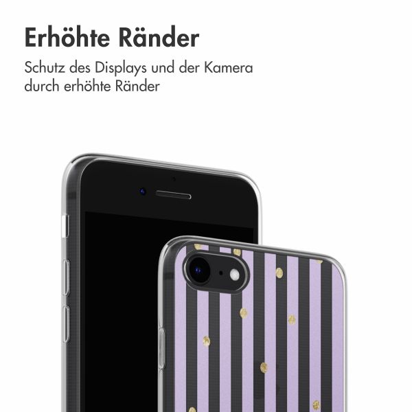 imoshion  Design Hülle für das iPhone SE (2022 / 2020) / 8 / 7 - Sparkle Lines Lavender