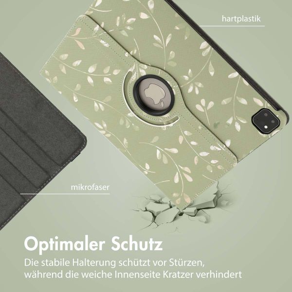 imoshion 360° drehbare Design Klapphülle Apple iPad Air 13 Zoll (2025) M3 / (2024) M2 - Green Flowers