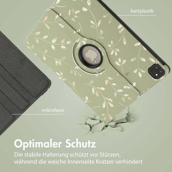 imoshion 360° drehbare Design Klapphülle iPad Air 13 Zoll (2025) M3 / (2024) M2 - Green Flowers