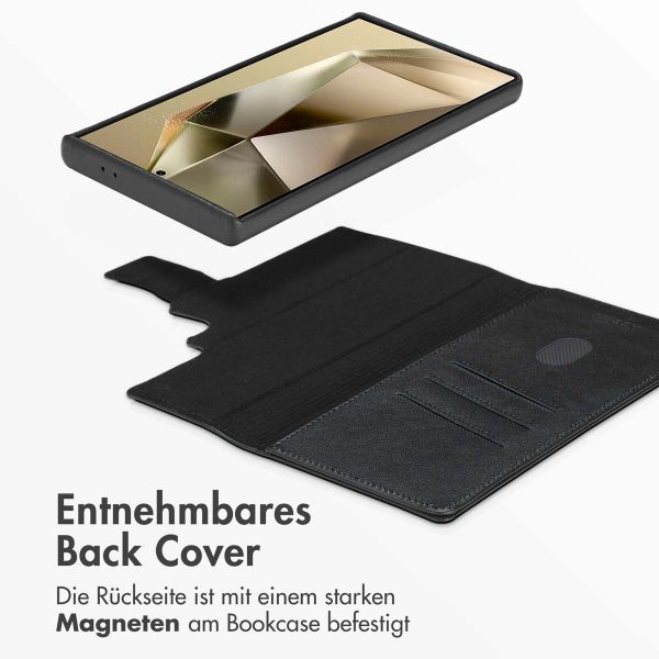 Accezz 2-in-1 Klapphülle aus Leder mit MagSafe für das Samsung Galaxy S24 Ultra - Onyx Black