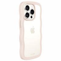 Holdit Wavy Case für das iPhone 15 Pro - Light Beige / Transparent