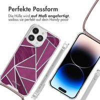 imoshion Design Hülle mit Band für das iPhone 14 Pro - Bordeaux Graphic