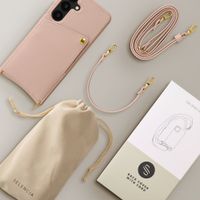 Selencia Nova HandyHülle mit Kordel und Kartenhalter Samsung Galaxy S25 / S24 - Dusty Rose