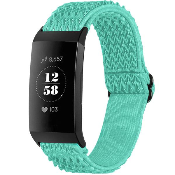 imoshion Elastische Nylonarmband für das Fitbit Charge 3 / 4 - Mintgrün