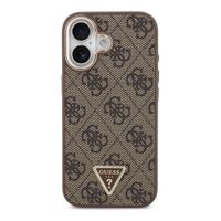 Guess Classic Triangle Logo Leather Back Cover mit MagSafe Apple iPhone 17 - Braun
