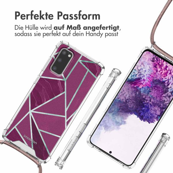 imoshion Design Hülle mit Band Samsung Galaxy S20 - Bordeaux Graphic