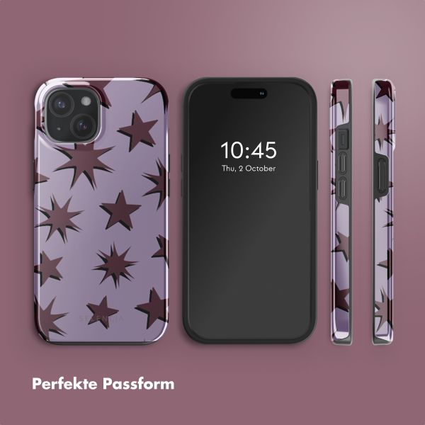 Selencia Vivid Tough Back Cover MagSafe für das iPhone 15 - Stars Plum Lilac