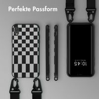 Selencia SilikonHülle design mit abnehmbarem Band Apple iPhone Xr - Irregular Check Black
