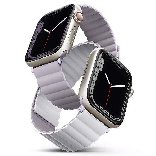 Uniq Revix doppelseitiges Armband für die Apple Watch Series 1 bis 9 / SE (38/40/41 mm) | Series 10 (42 mm) - Flieder/Weiß