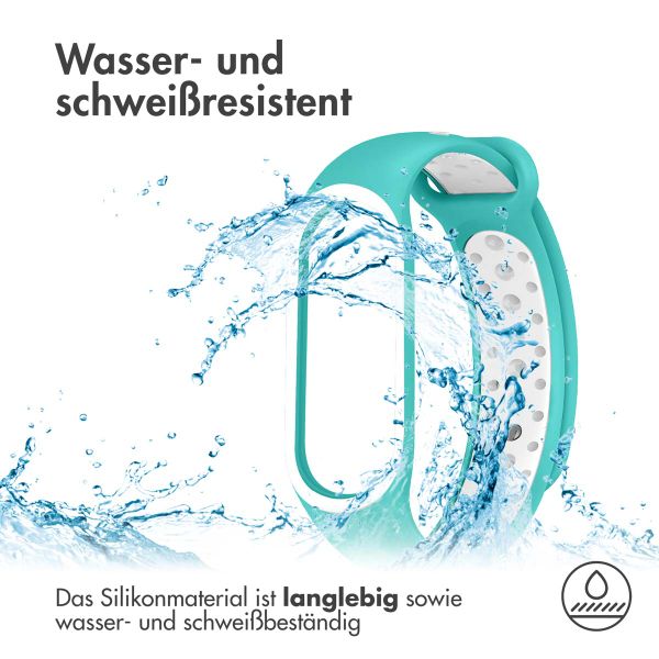 imoshion Silikonband Sport für das Xiaomi Mi Band 5 / 6 - Türkis / Weiß