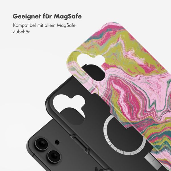 Selencia Vivid Tough Back Cover MagSafe für das Apple iPhone 16 - Marble Pink