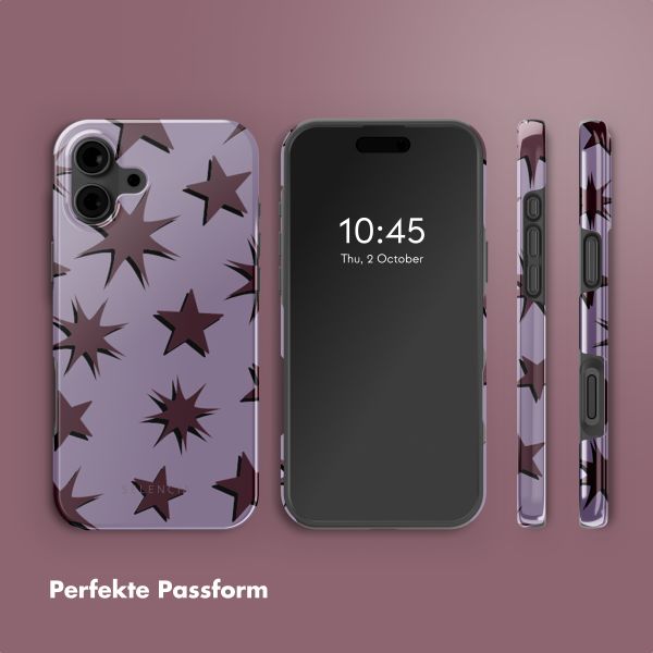 Selencia Vivid Tough Back Cover MagSafe für das iPhone 16 - Stars Plum Lilac