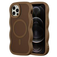 Selencia Wavy Backcover mit MagSafe Apple iPhone 12 (Pro) - Mocha Brown