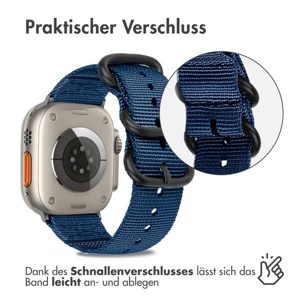 imoshion Nylonarmband für das Apple Watch Series 1-10 / SE / Ultra (2) - 42/44/45/46/49 mm - Dunkelblau