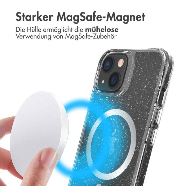 imoshion Klare Glitter-Rückschale mit MagSafe iPhone 13 - Silber