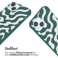 imoshion SilikonHülle design mit Band Apple iPhone 15 - Petrol Green Groovy