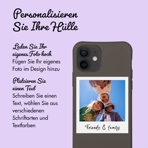 Personalisierte Color Backcover MagSafe mit abtrennbarem Band und Polaroid für iPhone 12 Pro - Black Coffee