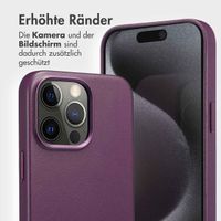 Accezz 2-in-1 Klapphülle aus Leder mit MagSafe für das Apple iPhone 15 Pro Max - Heath Purple