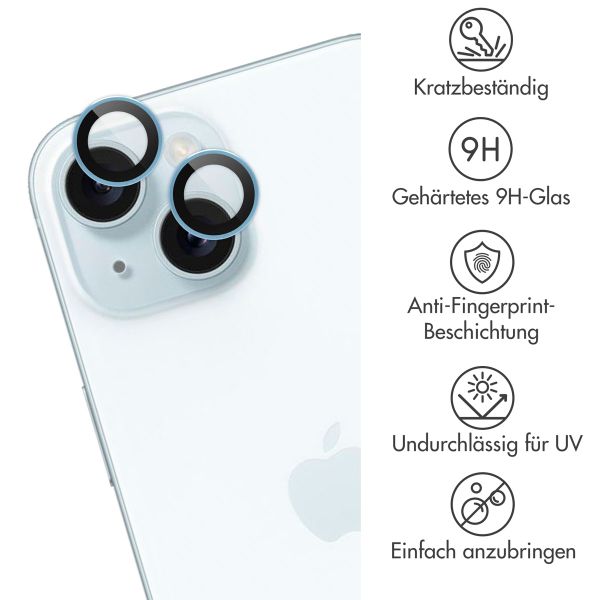 imoshion 2er-Pack Objektivschutz für Kamera für das Apple iPhone 15 / 15 Plus - Blue