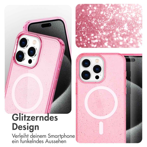 imoshion Sparkle Back Cover mit MagSafe Apple iPhone 15 Pro - Glitzer Rosa