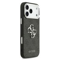 Guess 4G Metal Logo Back Cover Apple iPhone 17 Pro - Silver Edge - Black