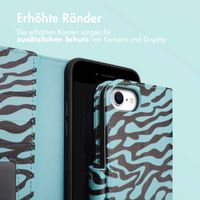 imoshion ﻿Design Klapphülle für das iPhone SE (2022 / 2020) / 8 / 7 / 6(s) - Black Blue Stripes