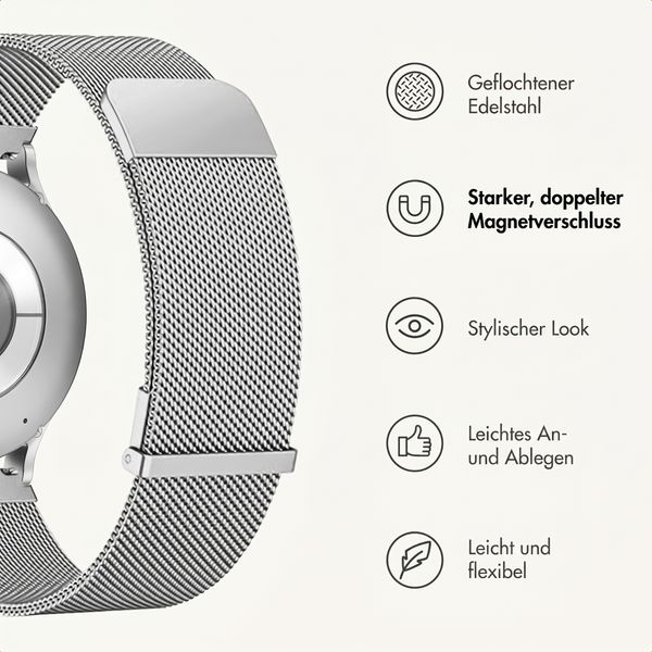 imoshion Mailändische Magnetarmband -   Universelle 22 mm Anschluss - Silber