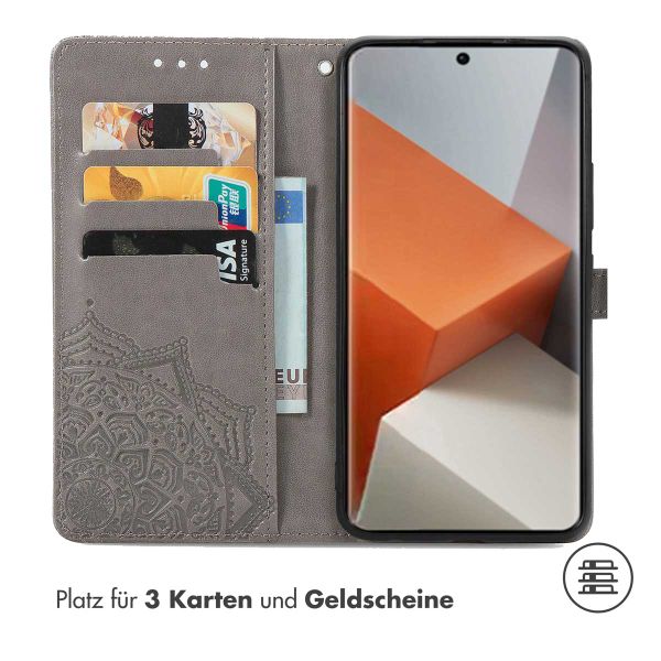 imoshion Mandala Klapphülle für das Xiaomi Redmi Note 13 Pro Plus (5G)  - Grau