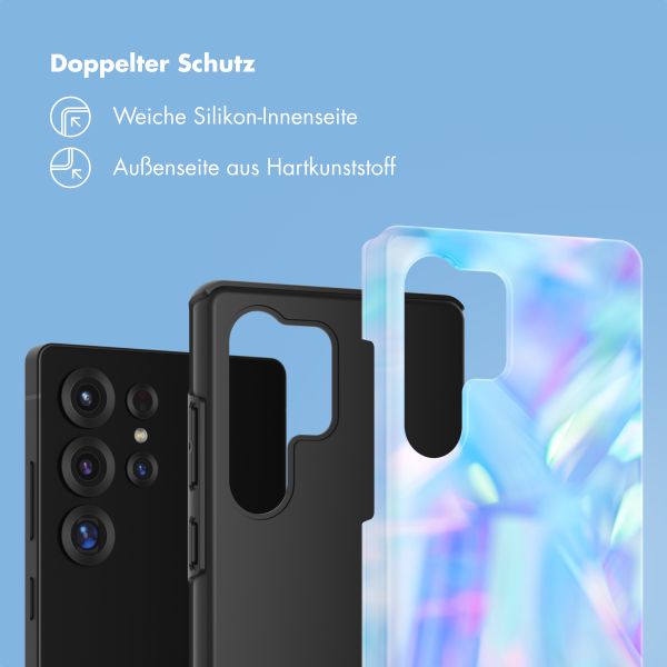 Selencia Vivid Tough Back Cover für das Samsung Galaxy S25 Ultra - Holographic Blue Dream