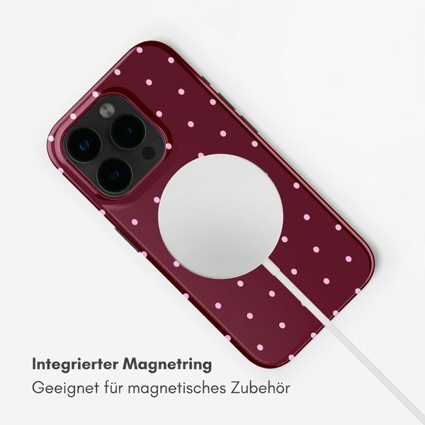 Selencia Vivid Rückabdeckung mit MagSafe Apple iPhone 15 Pro - Happy Dots Burgundy