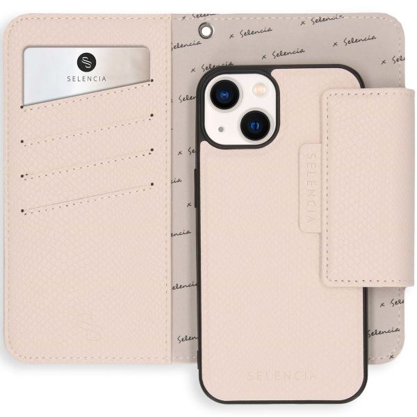 Selencia Klapphülle mit herausnehmbarem Backcover iPhone 13 - Weiß