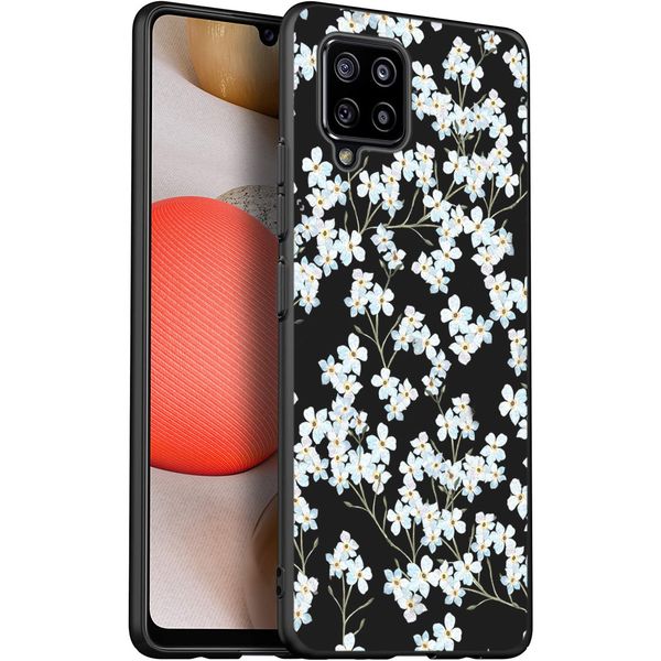 imoshion Design Hülle Samsung Galaxy A42 - Blume - Weiß / Schwarz