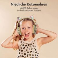 imoshion - Special Edition - Kabellose Kinderkopfhörer LED Light Cat Ear - Mit AUX-kabel - Leopard