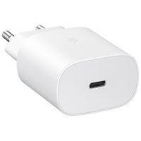 Samsung Original USB-C-zu-USB-C-Kabel - 1.8 meter - 25 Watt - Weiß + Original Fast Charging Adapter USB-C Oplader - in Fabrikverpackung - 25 Watt - Weiß