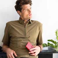 Selencia Echtleder Klapphülle Apple iPhone 12 Mini - Rot