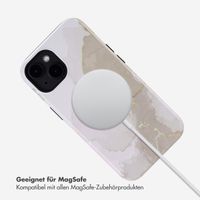 Selencia Vivid Tough Back Cover MagSafe für das iPhone 14 - Marble Light Brown