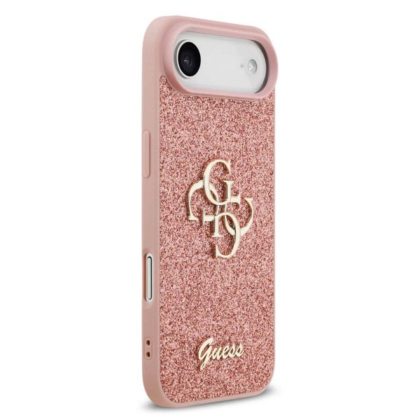 Guess 4G Metal Logo Back Cover mit Glitter Apple iPhone Air - Rosa