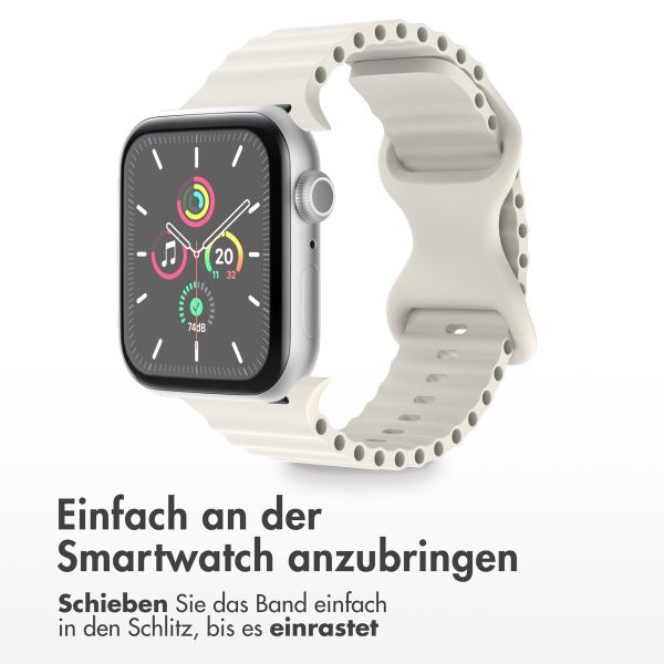 imoshion Athletic Silikonarmband für das  Apple Watch Series 1 t/m 9 / SE (38/40/41 mm) | Series 10 / 11 (42 mm) - Starlight