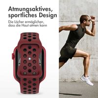 imoshion Sportarmband⁺ für das Apple Watch Series 1 bis 11 / SE / Ultra (44/45/46/49 mm) - Größe S/M - Wine Red & Black