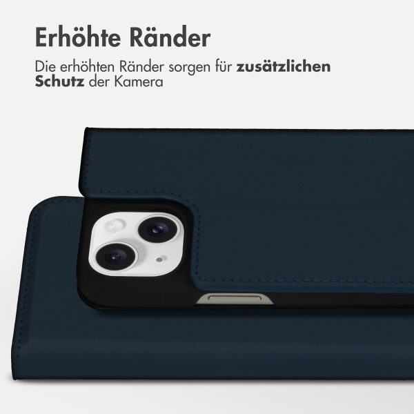 Accezz Premium Leather Slim Klapphülle Apple iPhone 15 - Dunkelblau