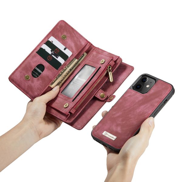 CaseMe Luxuriöse 2-in-1-Portemonnaie-Klapphülle Leder iPhone 12 Mini