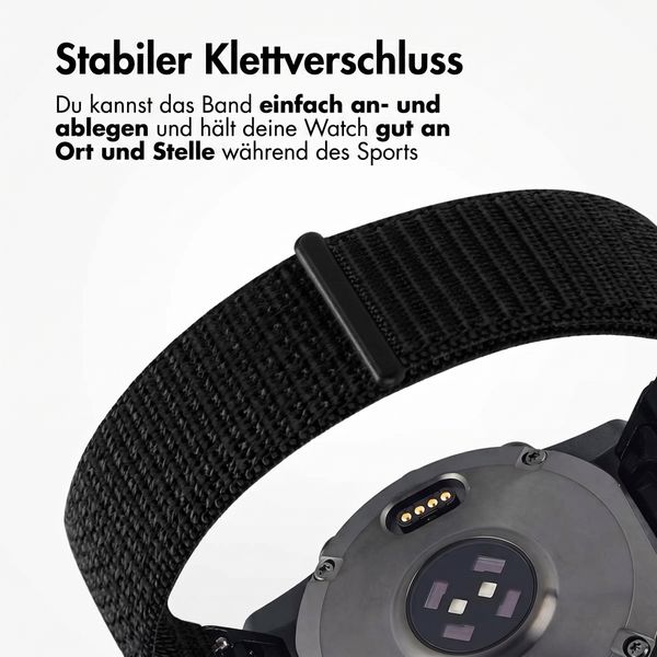 imoshion QuickFit® Nylon Armband -   Garmin 20 mm Anschluss - Größe L/XL - Schwarz