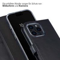 Selencia Echtleder Klapphülle für das iPhone 16 Pro - Schwarz