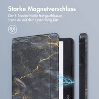 imoshion Design Slim Hard Case Sleepcover mit Stand Kobo Libra 2 / Tolino Vision 6 - Black Marble