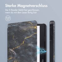 imoshion Design Slim Hard Case Sleepcover mit Stand für das Kobo Libra 2 / Tolino Vision 6 - Black Marble